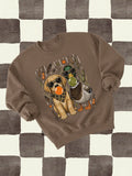 Retro Preppy Duck Hunting Graphic Crewneck Sweatshirt
