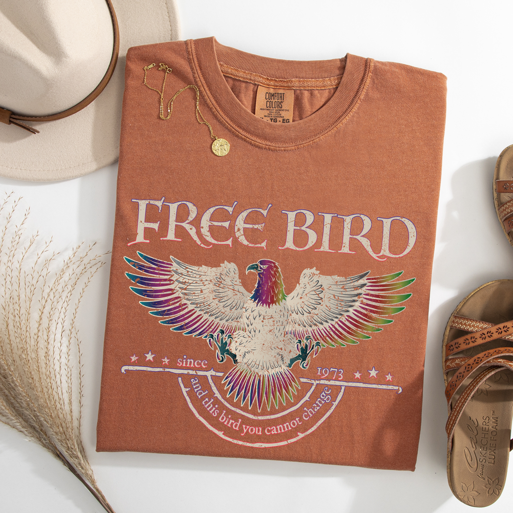 Free Bird Vintage Rock Anthem Retro Concert Classic Jam Session Memorial Edition Limited Comfort Colors Tee