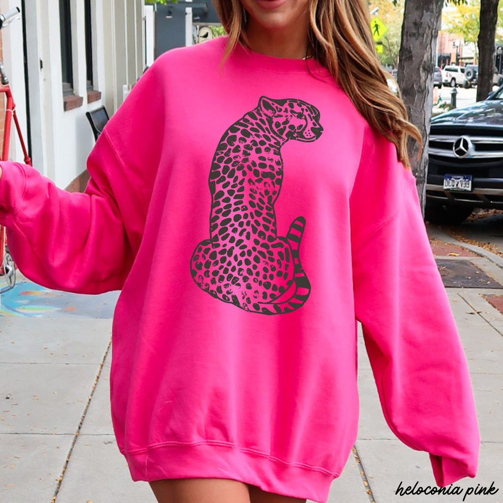 Sitting Cheetah Sweatshirt *5 Colors (S-3X)