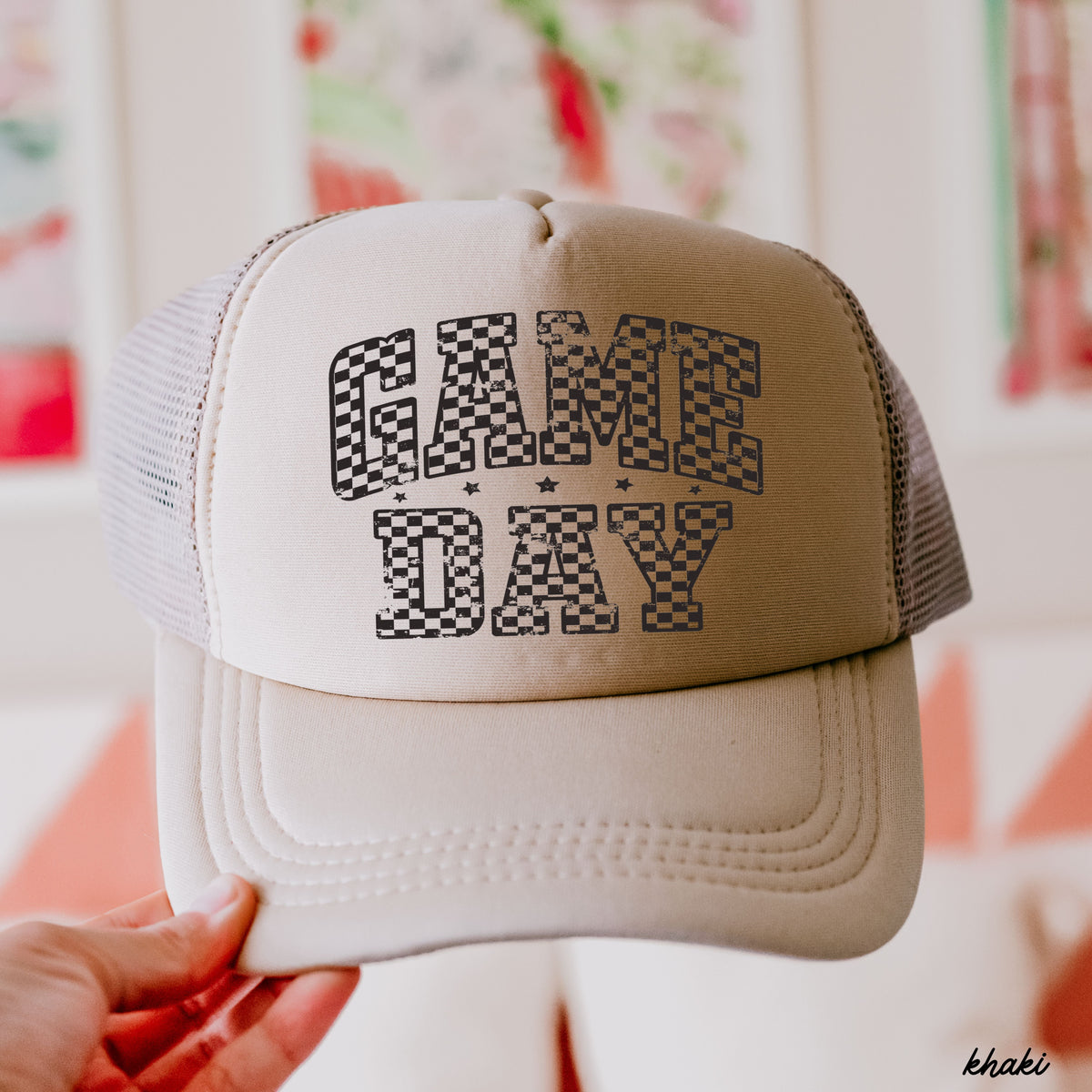 Checkered Game Day Trucker Hat *9 COLORS