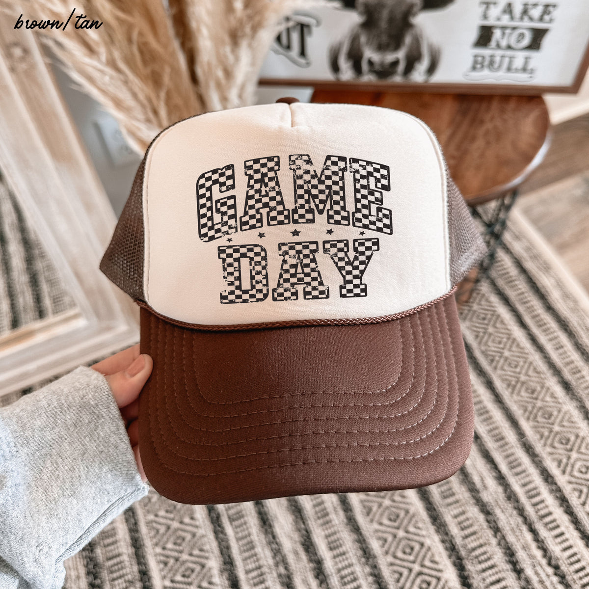 Checkered Game Day Trucker Hat *9 COLORS