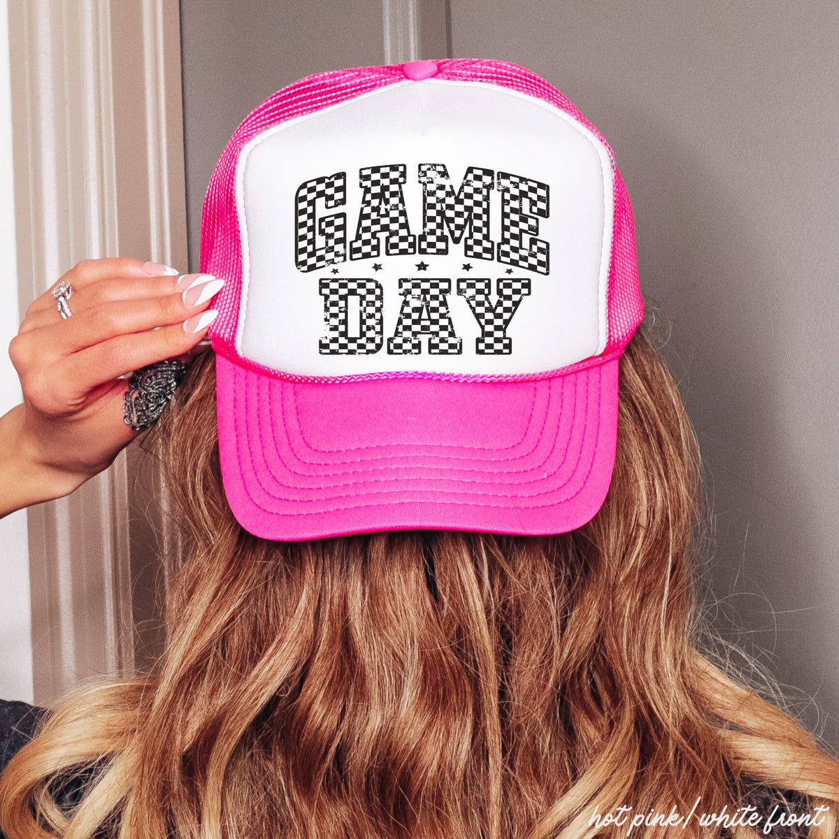 Checkered Game Day Trucker Hat *9 COLORS